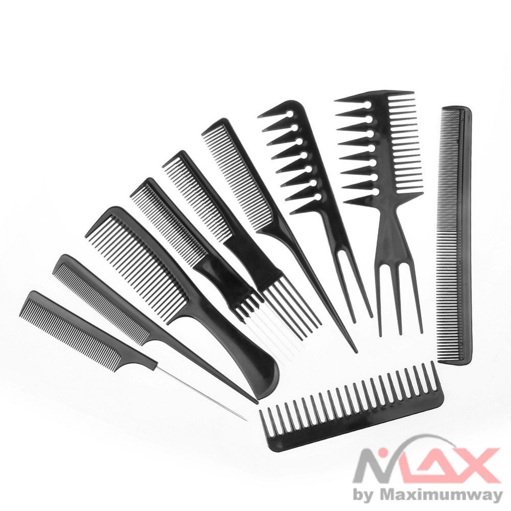 Sisir Tata Rias Rambut SALON PROFESSIONAL Anti Static 10 set profesional Stylist Anti-static Hairdressing Combs,Multifunctional Hair Design Hair Detangler Comb Makeup Barber Haircare Styling Tool Set