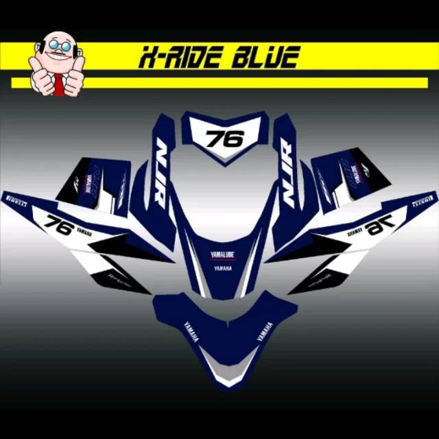 decal stiker x ride blue full body bisa custem