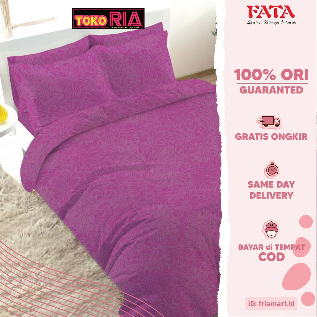 FATA Bedcover Set 120x200 SINGLE Polos Jacquard ( Bed Cover ) | Shopee