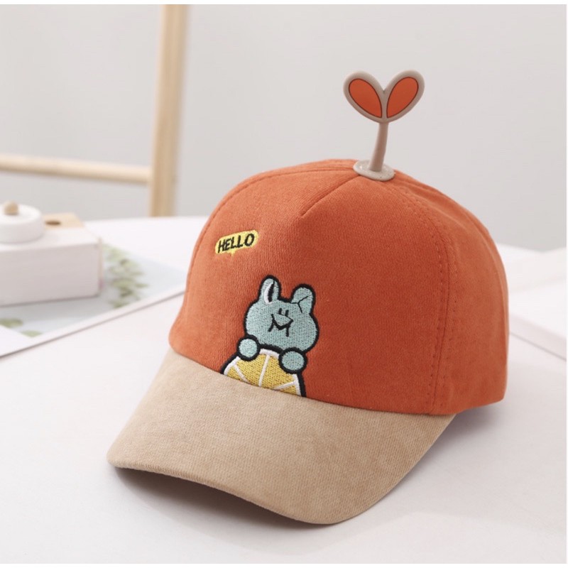 Topi Baseball Anak Laki Laki / Perempuan Model Hello FROG Import-Orange