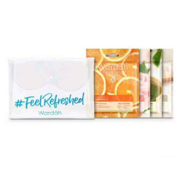 Refresh package wardah sheet mask (free pouch)