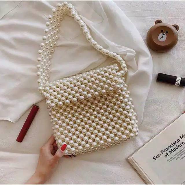 tas mutiara sintetis handmade