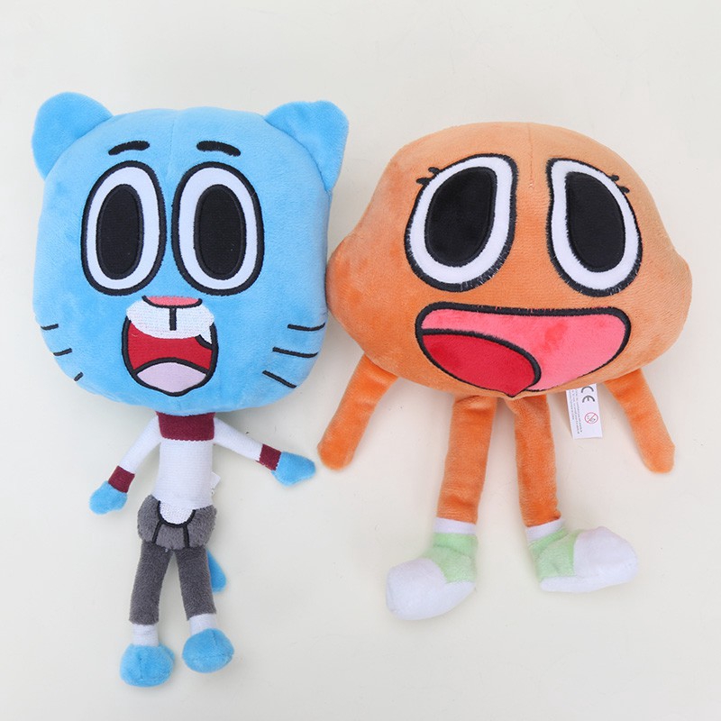 【New！！！】25cm The Amazing World Of Gumball Darwin Plush Toy Soft Stuffed Doll Kids Gift