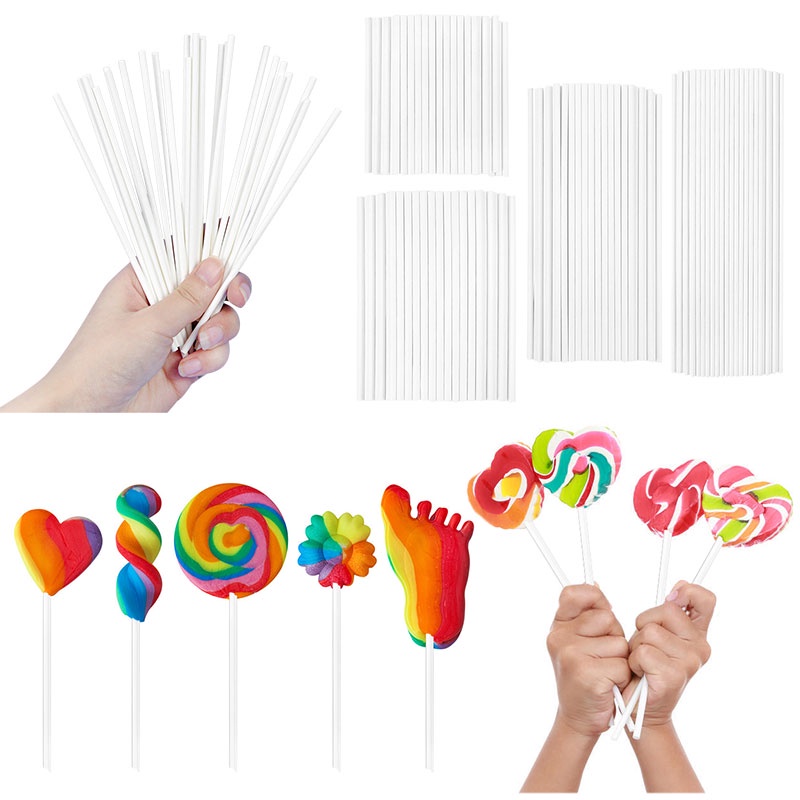 100pcs / Set Stik Lolipop / Permen / Cokelat Sekali Pakai Bahan Plastik Food Grade Untuk DIY