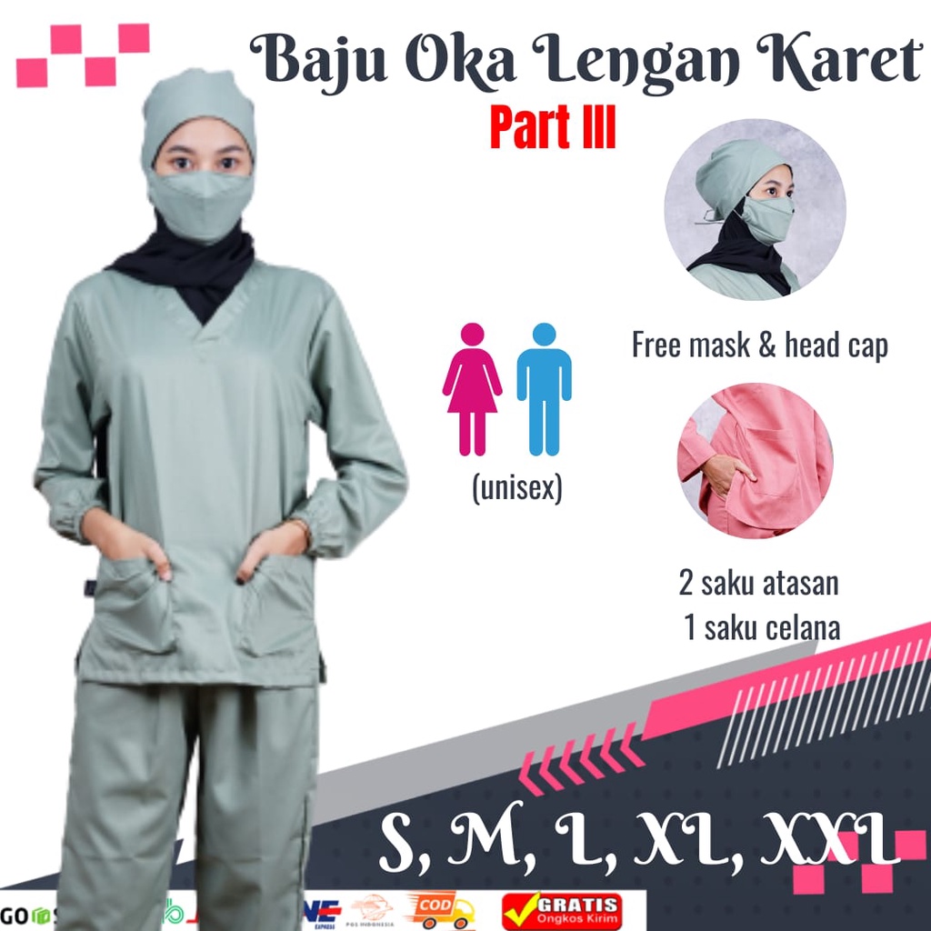 Baju Ok / OKA Panjang Karet Part III | Baju Jaga Perawat | Bahan Toyobo Original