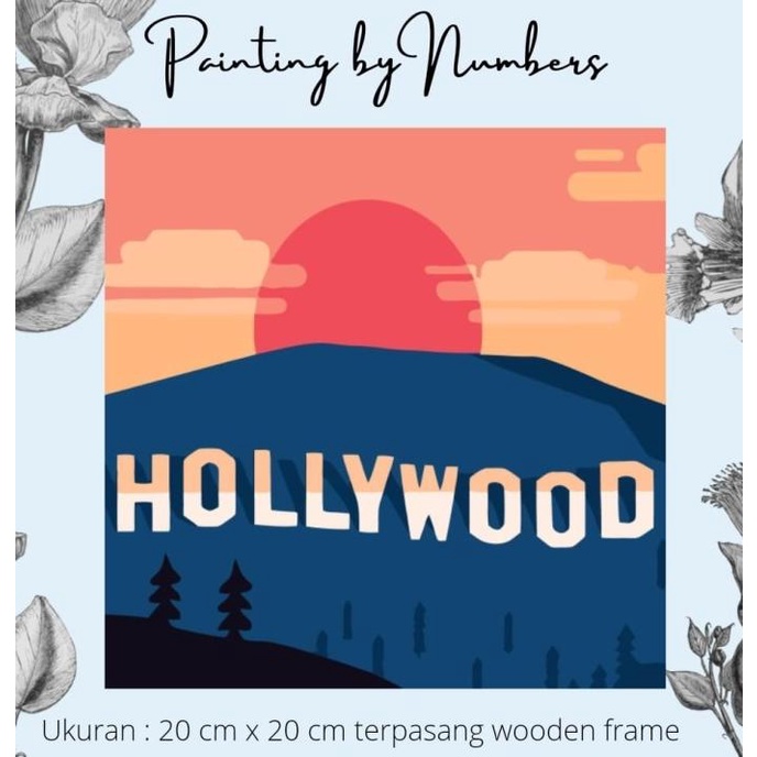 

DIY painting by number 20x20cm kerajinan tangan - HOLLYWOOD