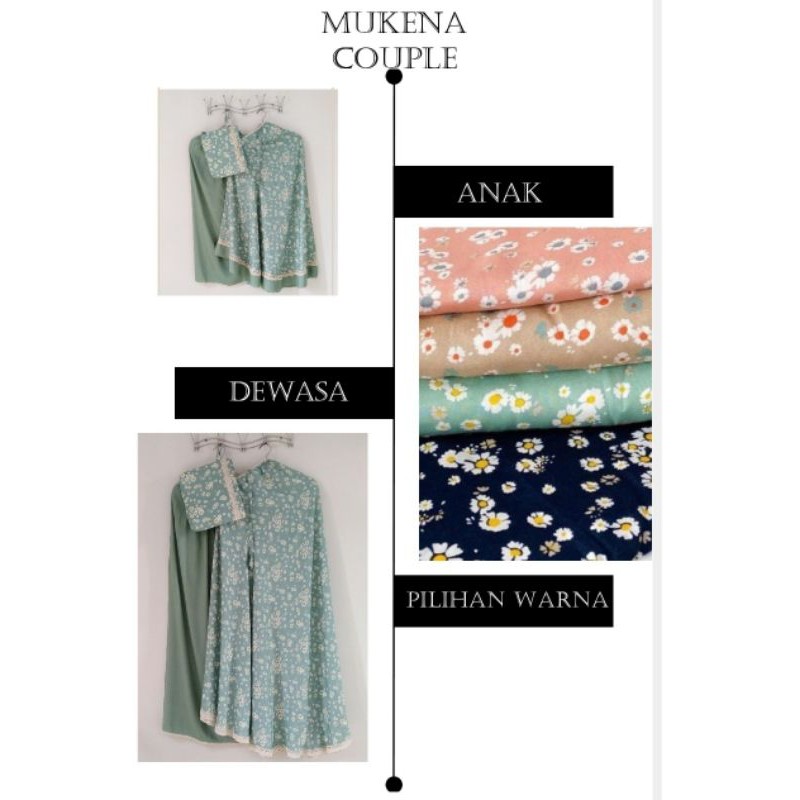 MUKENA COUPLE IBU DAN ANAK KATUN RAYON RENDA