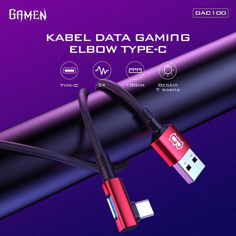 Kabel Data Gaming Lightning Elbow Design Gamen GAC100 GAL100