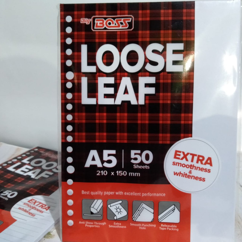 

Kertas A5 Big boss isi ulang POLOS untuk binder loose leaf ukuran 210 x 150 mm