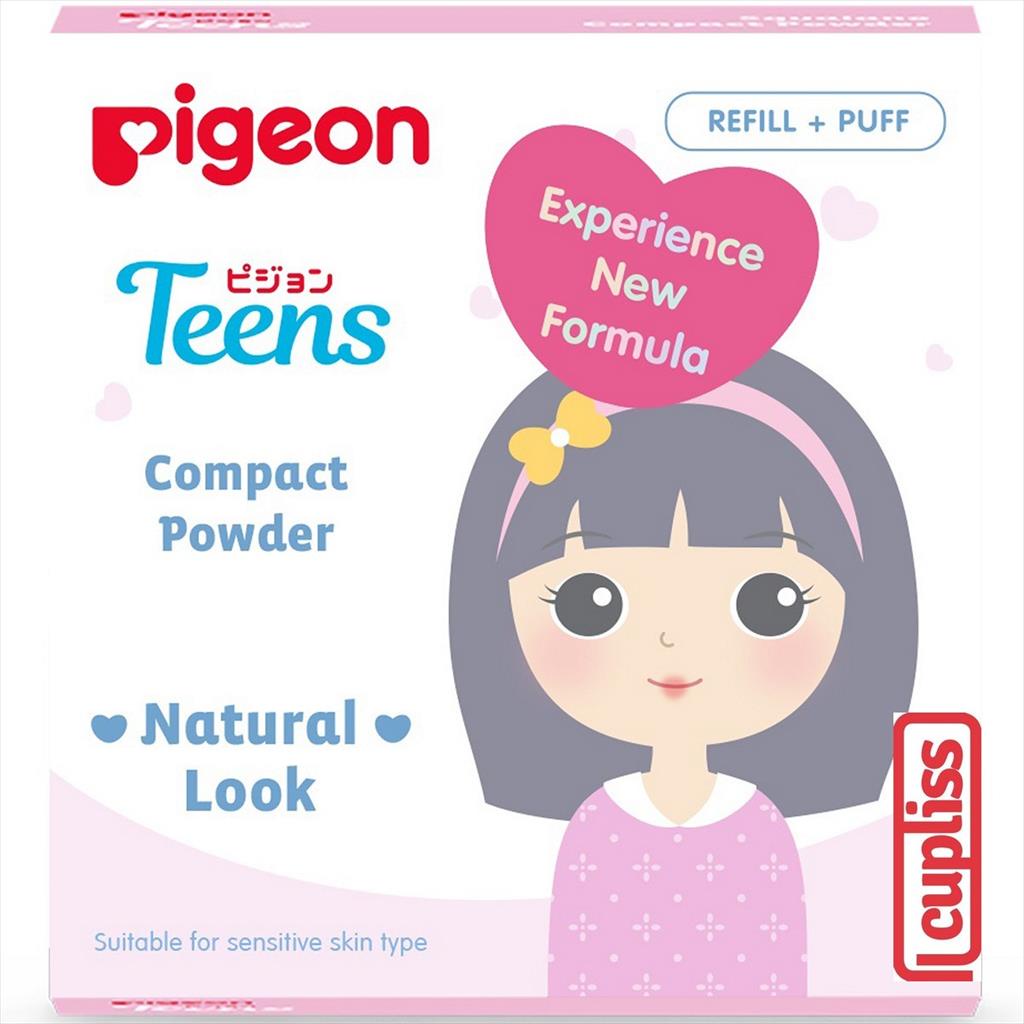 PIGEON Teens Refill Compact Powder Natural Look 14gr Bedak Remaja