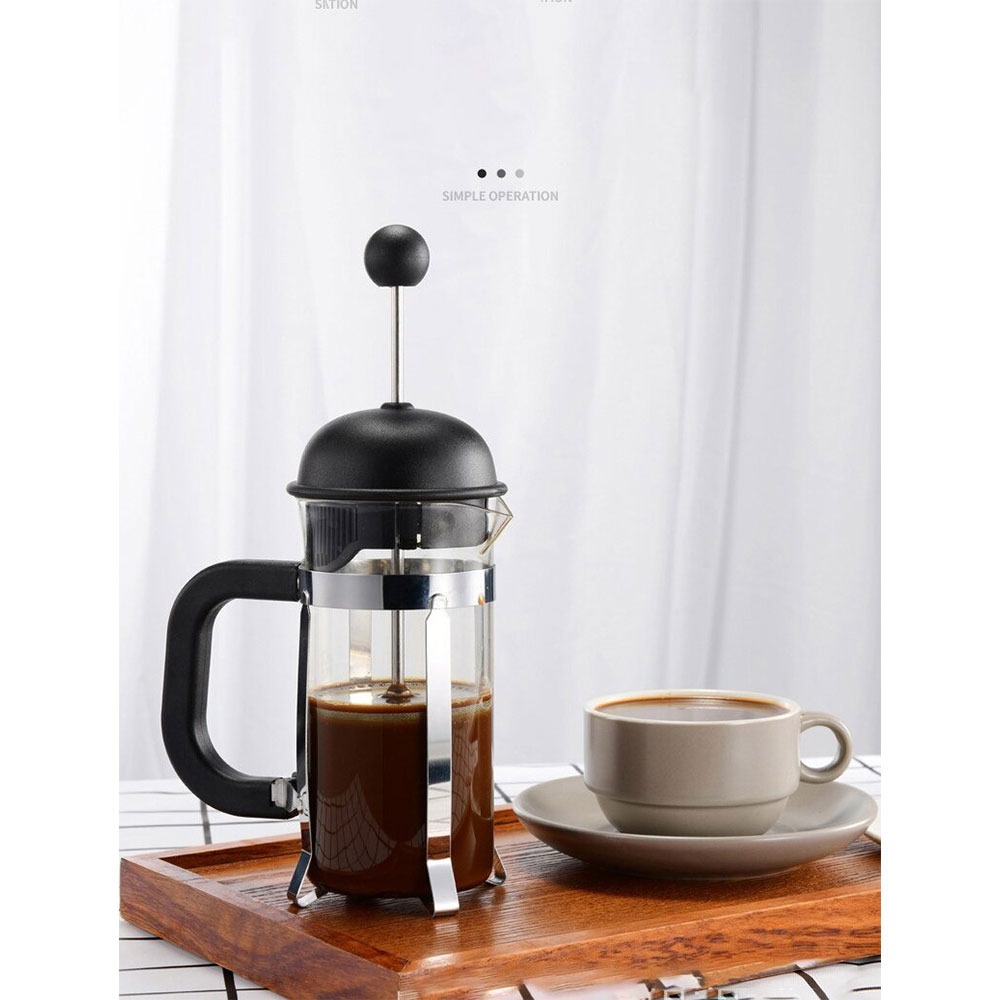 Hoodakang French Press Coffee Maker Pot 350 ml - Black Kopi press penyaring Filter