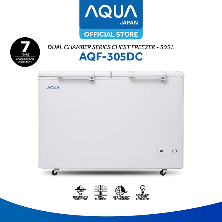 AQUA Japan AQF-305DC Chest Freezer 300L, Dual Chamber (Fridge & Freeze)