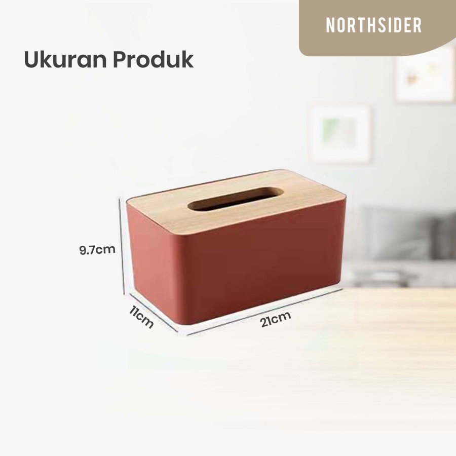 TEMPAT KOTAK TISSUE BOX TISU TUTUP BAMBU MODEL SCANDINAVIAN