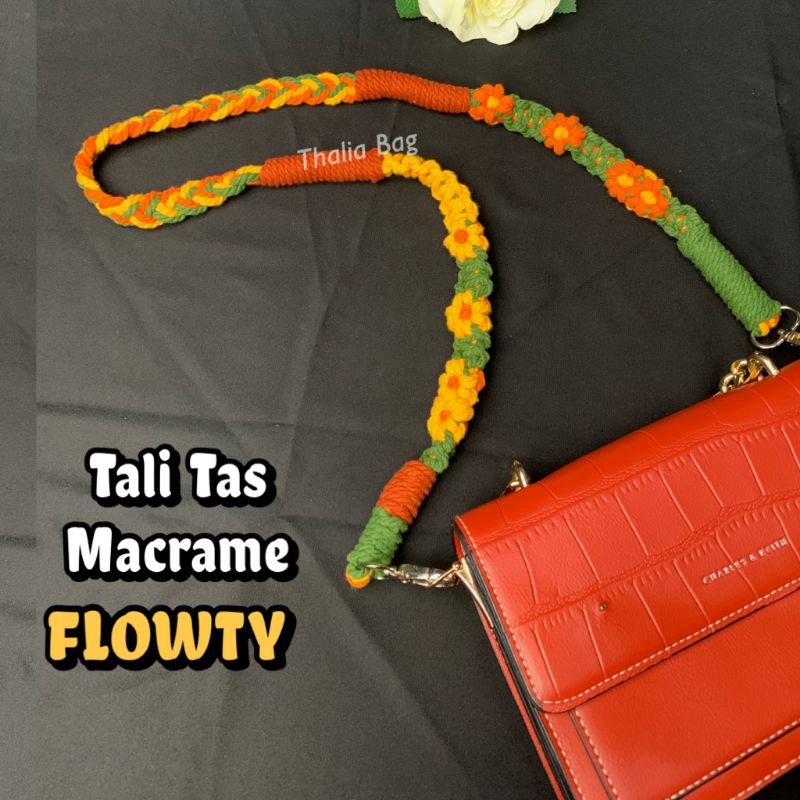 READY STOK STRAP BAG MACRAME FLOWTY BY THALIABAG ||  MACRAME HANDMADE || STRAP  BY THALIA|| TALI TAS MURAH || SHOULDER BAG MURAH|| SLINGBAG MURAH