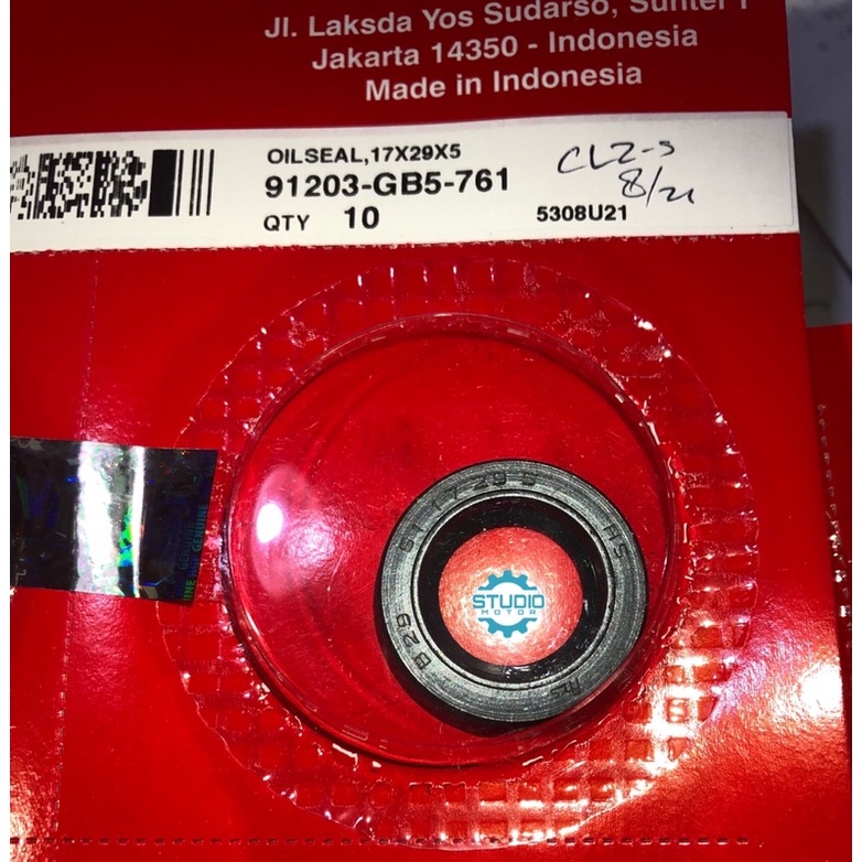 Seal Sil Gear Gir Depan GRAND PRIMA STAR REVO SUPRA FIT NEW 91203GB5761 OilSeal 17X29X5 Ori AHM