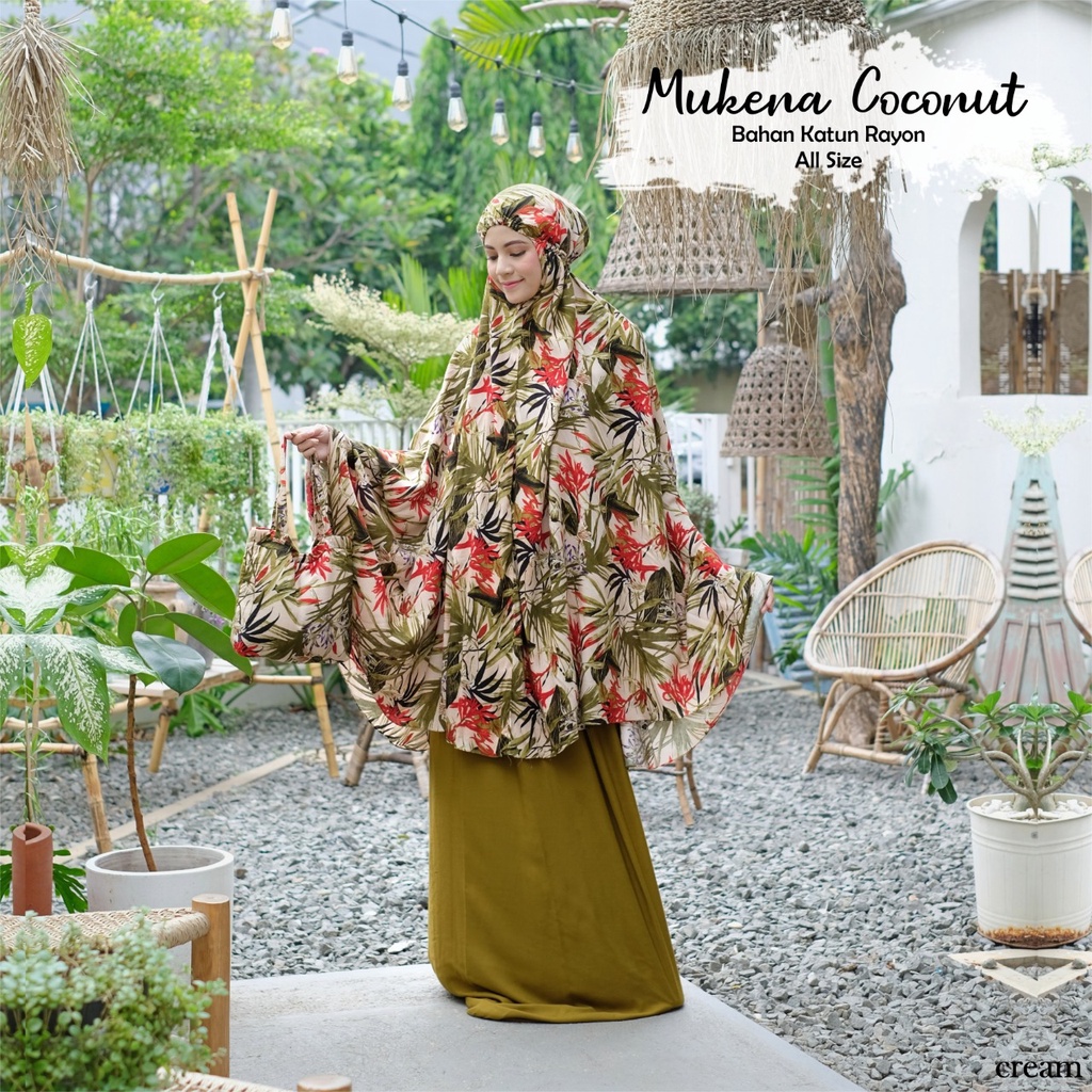 TERMURAH - MUKENA DEWASA COCONUT TERLARIS BEST SELLER - BAHAN KATUN RAYON PREMIUM - BISA COD