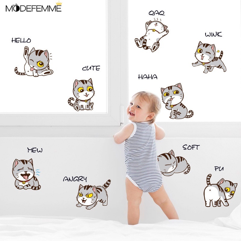 Diy Stiker Dinding Dengan Bahan Pvc Dan Gambar Kucing Ukuran 60x30cm Untuk Dekorasi Rumah
