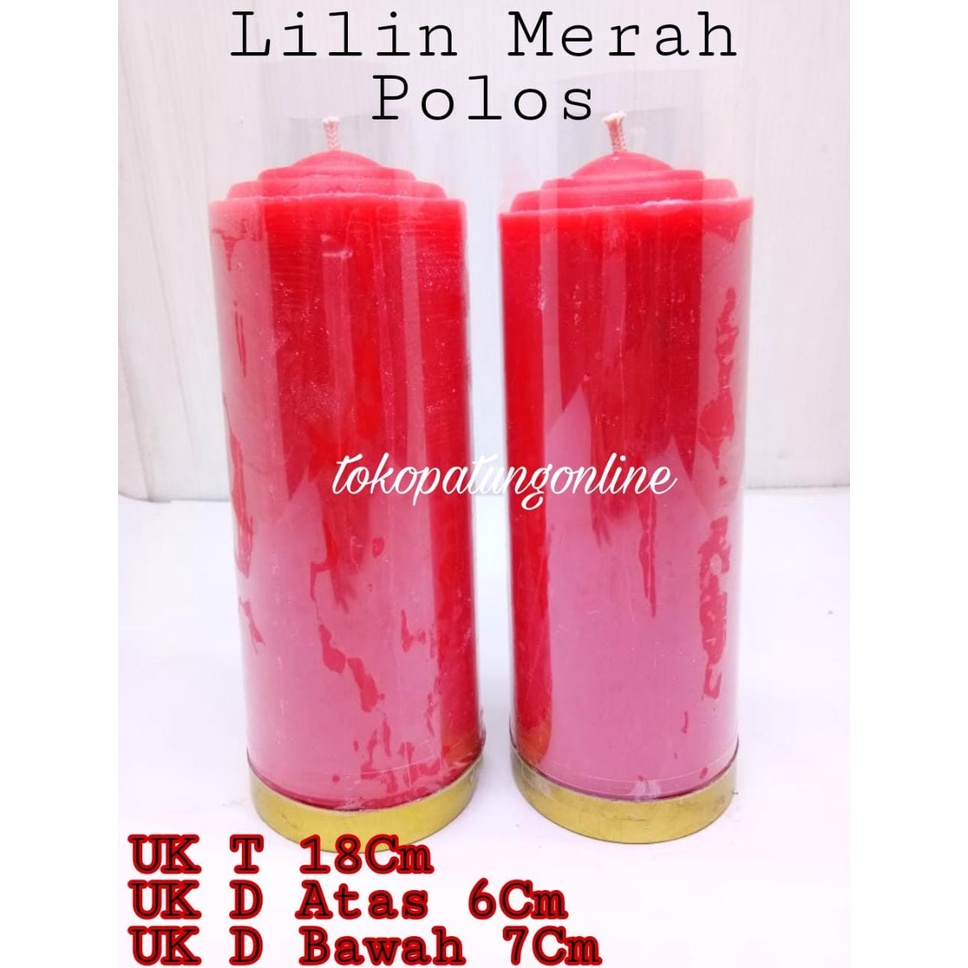 Lilin Merah Polos 2Pc 2Kati