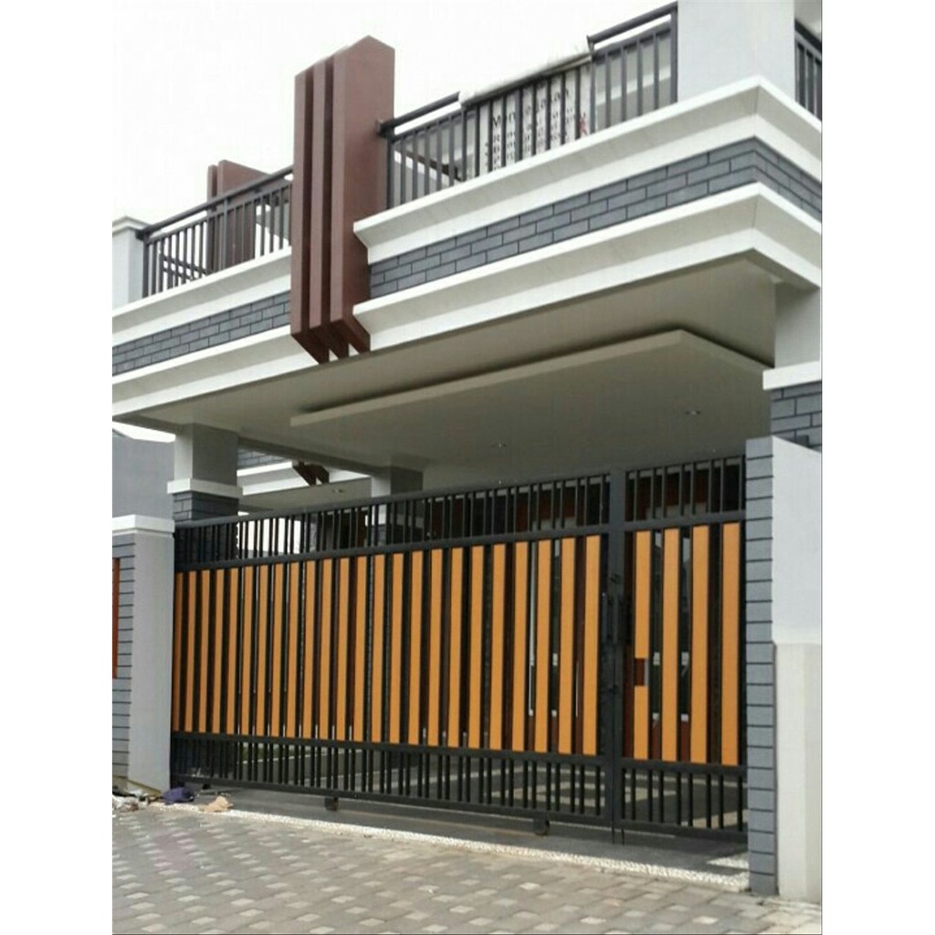 Pintu Grc Serat Kayu Pintu Besi Kombinasi Grc Pintu Dorong Grc