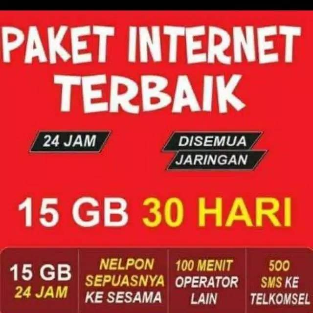 Paket Data 15gb Combo 300 Menit 400 Sms Kartu Sakti Telkomsel Kuota 15gb Shopee Indonesia