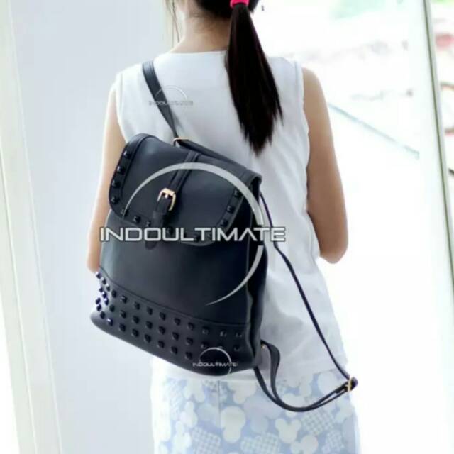 Ultimate Tas Ransel Wanita YM-266 - Black / Tas Sekolah Anak / Tas Cewek Backpack Korea Import