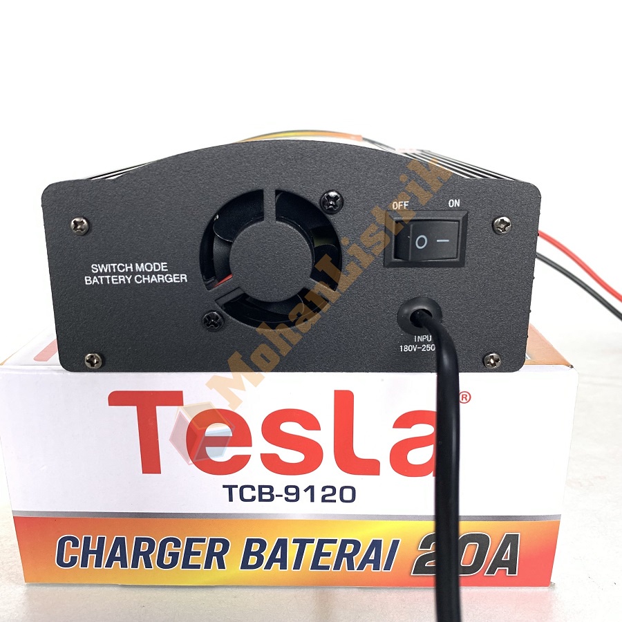 Pengecas Cas Aki Tesla Digital 20 Ampere Charger Baterai Aki 20A 12V Batre Baterry