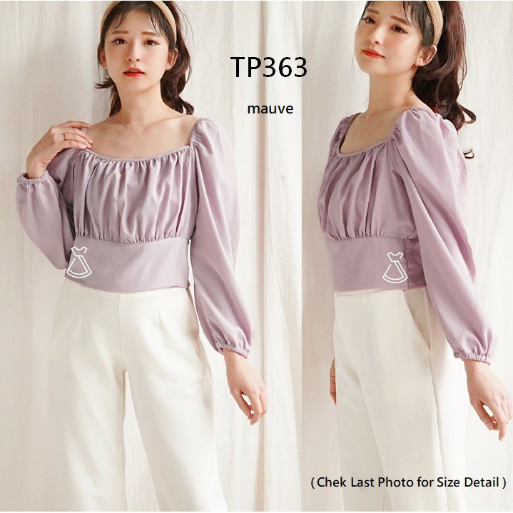 TP363 - ATASAN LENGAN BALON PASTEL KOREAN LOOK