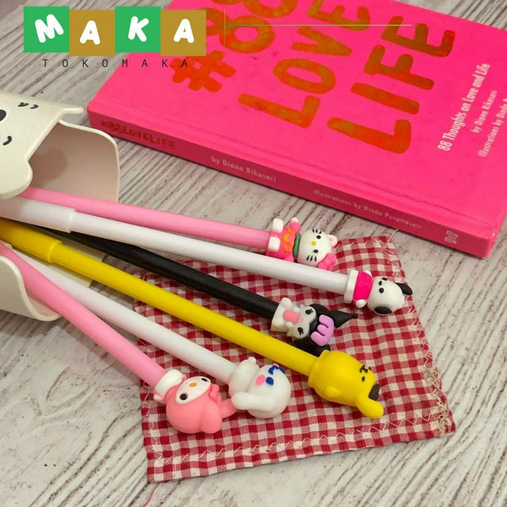 

pulpen gel sanrio pen tinta gel hello kitty kuromi pena gel melody bolpen cinamonroll peralatan sekolah perlengkapan alat tulis kantor