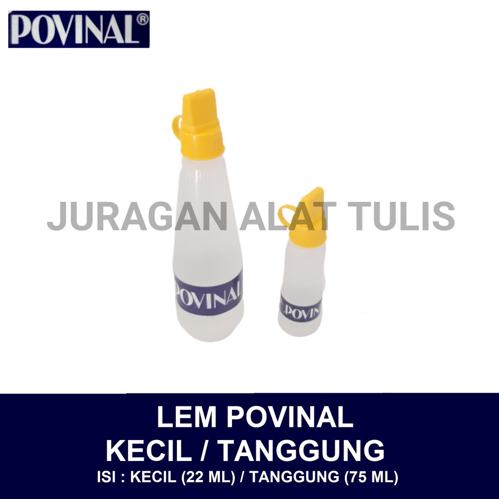 

LEM POVINAL KECIL 22 ML / TANGGUNG 75 ML / LEM KERTAS / LEM SERBAGUNA