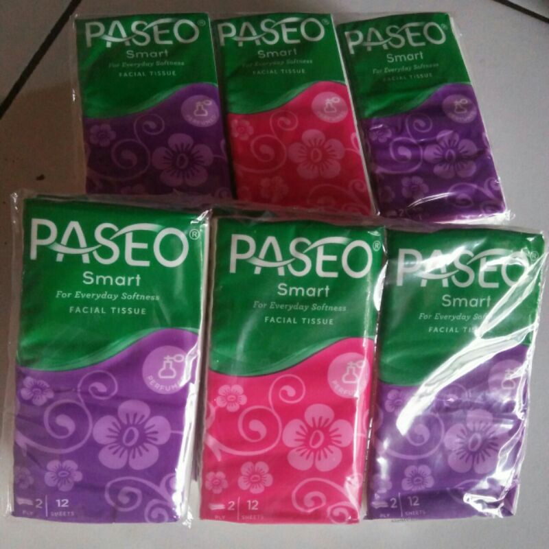 Tisu Paseo Kecil Ukuran Saku/ Tissue Paseo Pocket Mini Pack 2Ply Isi 12 Sheet