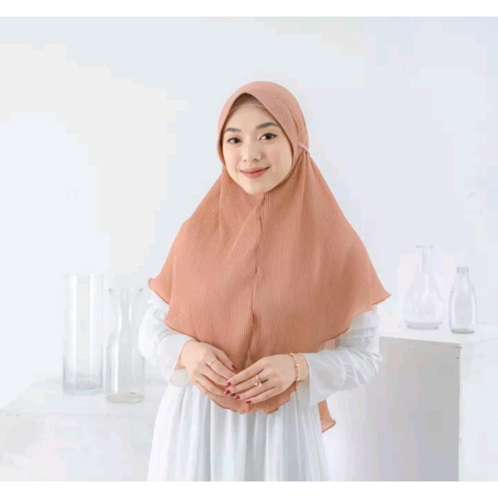 BERGO MARYAM PLISKET FULL PET TALI DIAMOND//HIJAB INSTAN BERGO MARYAM PET TALI PLISKET DIAMOND