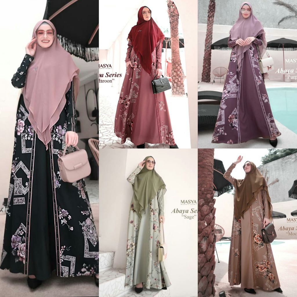 [MADENIA SYAR'I MASYA] GAMIS SYARI / DRESS SET PRINTING TERBARU" ABAYA SERIES" By Madenia Syari Masy