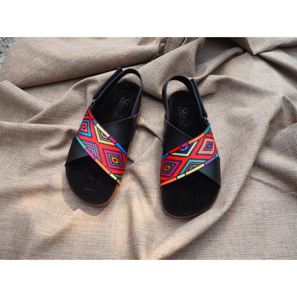  SANDAL  SILANG TALI  HITAM MIX TALI  PIRAMID Shopee Indonesia