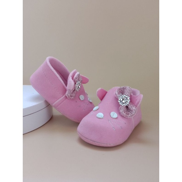 SEPATU BAYI PREWALKER PEREMPUAN USIA 0-12 BULAN / SEPATU BAYI MURAH - KUCING