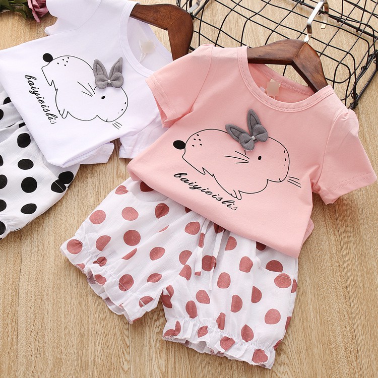 babyfit EA1 BEBE RABBIT baju  setelan  anak  perempuan  oblong 
