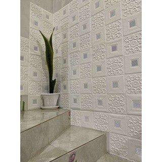 Wallpaper Dinding Tembok Motif Foam Motif Petak (1kilo muat 8pcs