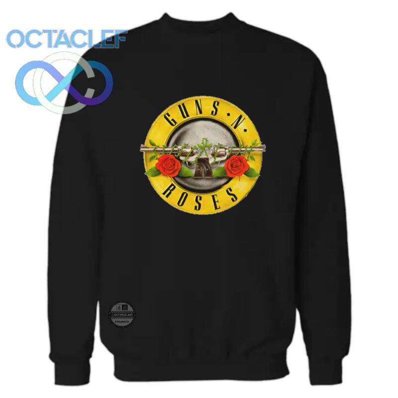OCTACLEF Crewneck Sweatshirt Sweater Outerwear Printing Music Band Guns and Roses GNR Unisex