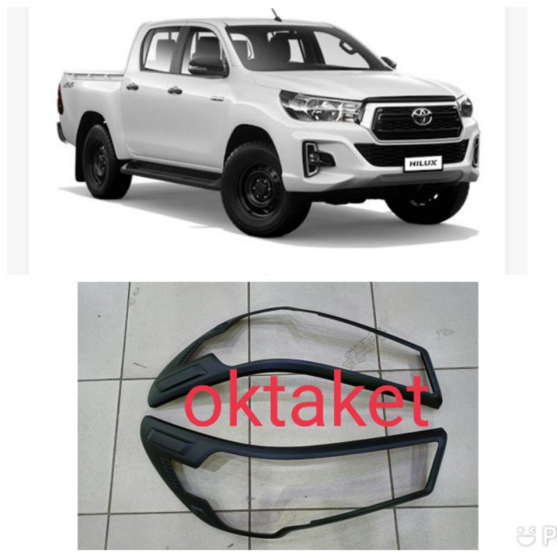 garnish lampu depan Hilux 2021 hitam