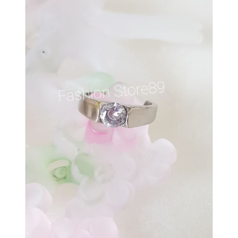 cincin nikah tunangan permata titanium silver impor Antikarat selamanya bestseller bestquality halal