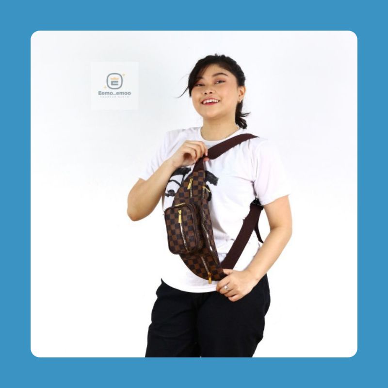 Waistbag LV Motif Tas Pinggang Wanita Fashion korean style EMOEMO