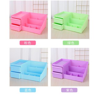 Rak Kosmetik Mini 2 Laci  Cosmetic Storage Drawer Kotak Penyimpanan Makeup Organizer  Rak Makeup