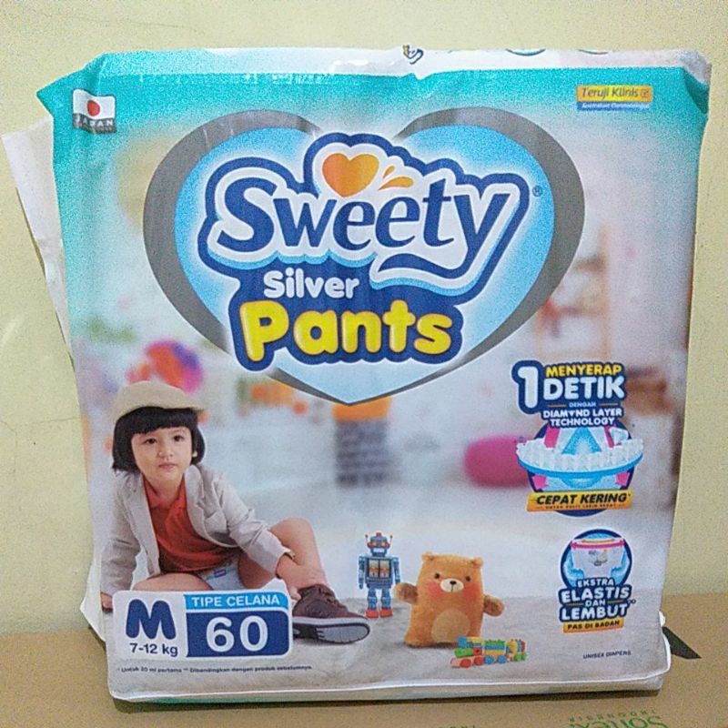 SWEETY SILVER PANTS M - 60 dan L-54,M38,XL34