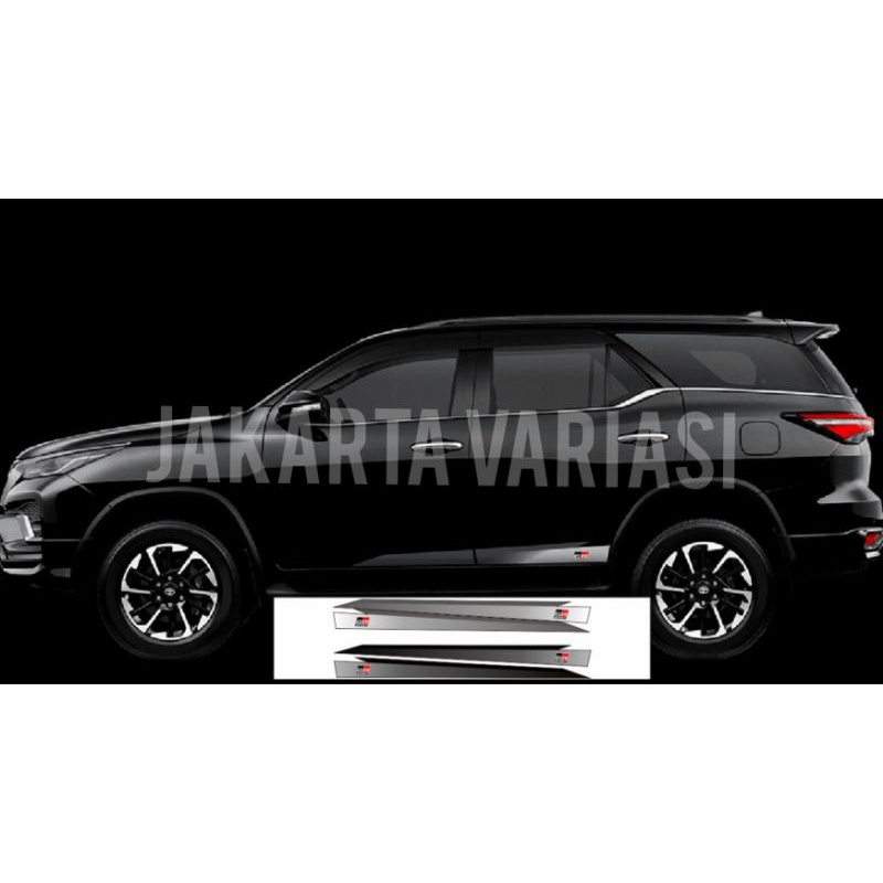 sticker stiker samping body pintu fortuner 2021 up hitam silver