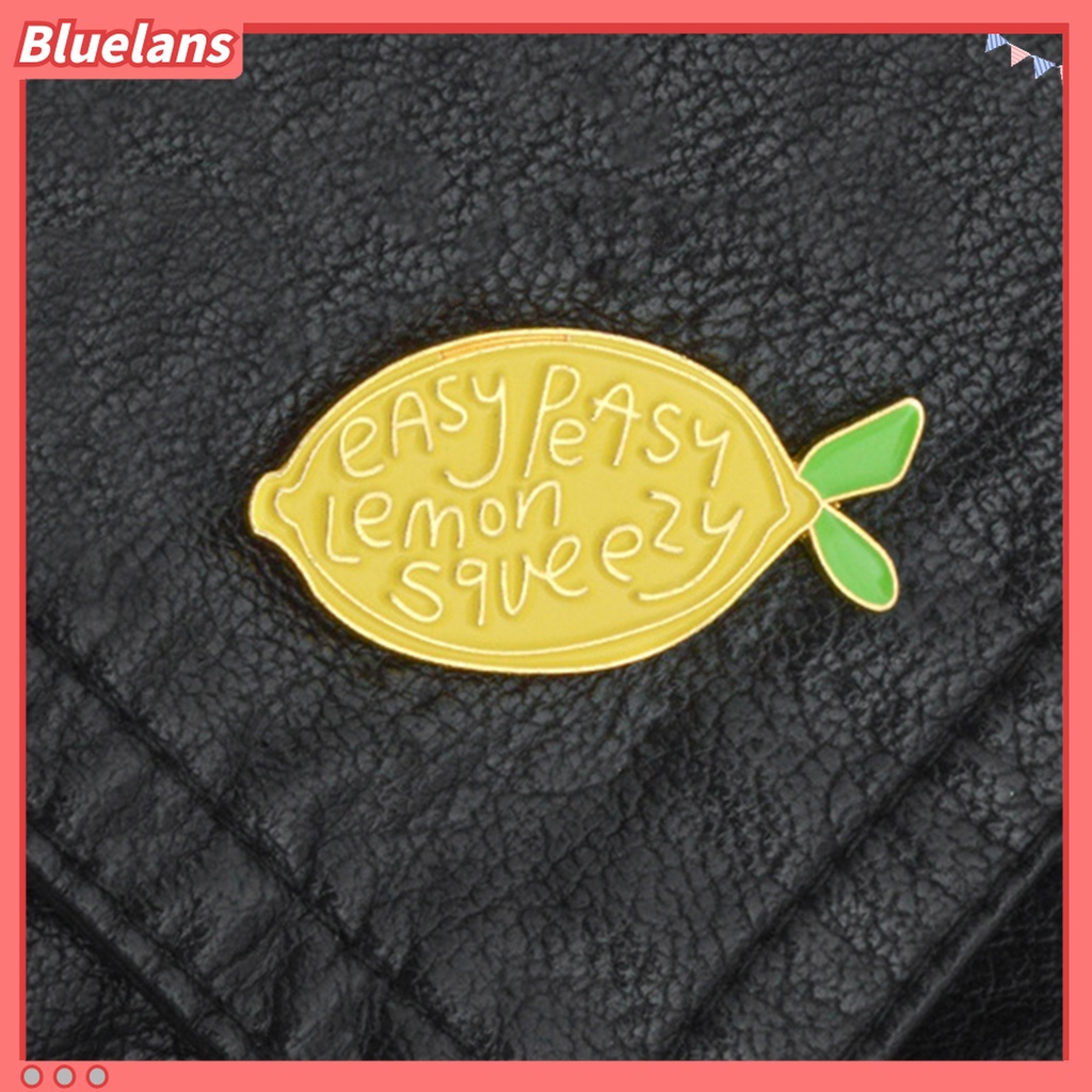 Bros Pin Enamel Bentuk Lemon Kartun Tulisan Untuk Pesta