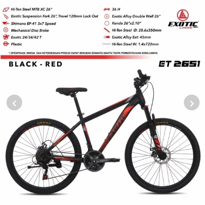 Sepeda Gunung MTB 24 Exotic ET 2651 Steel