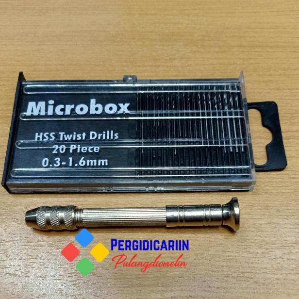 Bor Rojok Spuyer Pilot Jet Bor Tangan Manual + 20Pcs Mata Bor Microbox