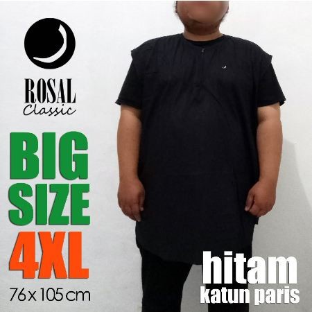 BIG SIZE ROSAL - Rompi Pakaian Sholat - Baju Koko JUMBO - XXL, Hitam