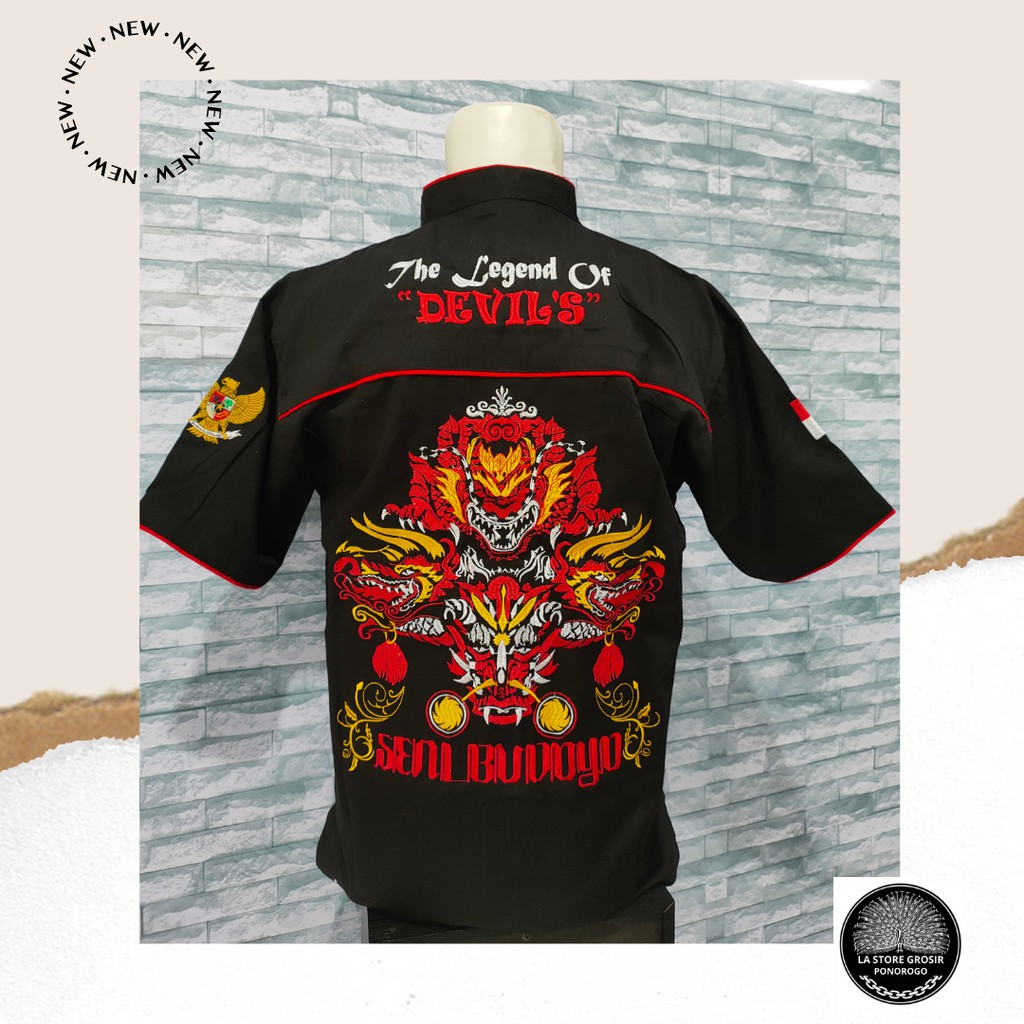 [350 gram] 021 Baju Devils Merah/ Baju bordir Ponorogo/ Kemeja Devils Merah/ Hem Reyog Bordir/ Penad