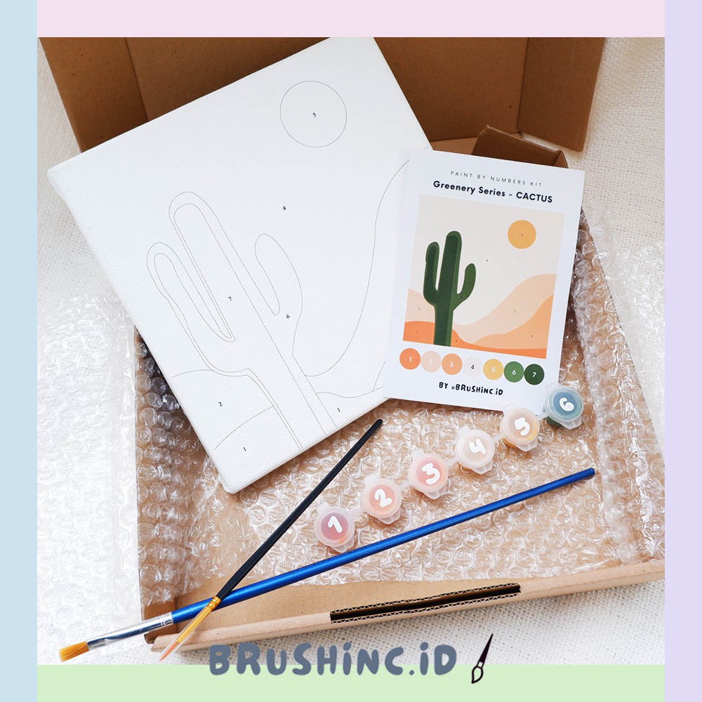 

PAINT BY NUMBER KIT I SET LUKIS MUDAH I GREENERY SERIES - CACTUS I PAINT EASY