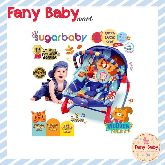 SUGAR BABY BOUNCER 10 IN 1 PREMIUM ROCKER-WOODEN FOLKS